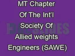 The Rocky MT Chapter Of The Int’l Society Of Allied weights Engineers (SAWE)