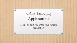 OCA Funding Applications