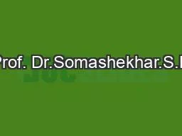 Prof. Dr.Somashekhar.S.P