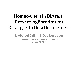 Homeowners in Distress: Preventing Foreclosures