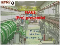 NA62 (Pre)-preventivi M. Sozzi