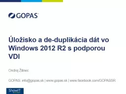 Úložisko a de-duplikácia dát vo Windows 2012 R2 s podporou VDI