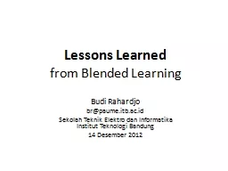 Lessons Learned from Blended Learning