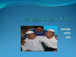 Penggolongan   K ata Hamdan