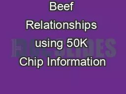 Beef Relationships using 50K Chip Information