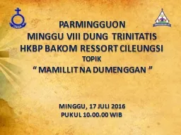 PARMINGGUON M INGGU  VIII DUNG