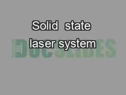 Solid  state laser system