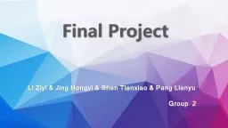 Final Project Li  Ziyi  & Jing