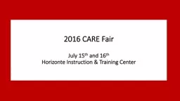 PPT-2016 CARE Fair July 15 th