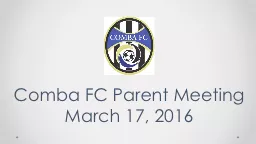 PPT-Comba FC Parent Meeting