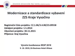 Modernizace a standardizace vybavení