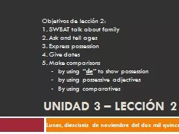 Unidad  3 –  Lección  2