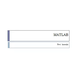 PPT-MATLAB Prvi koraki Določene operacije