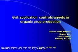 Grit application controls weeds in organic crop production