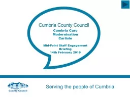 Cumbria Care  Modernisation