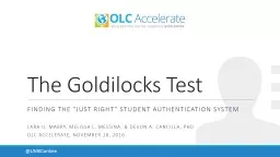 The Goldilocks Test Finding the “Just Right”
