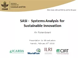 SASI -  Systems Analysis for Sustainable Innovation