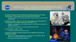 Mineralogical studies of Silicate stardust in the laboratory