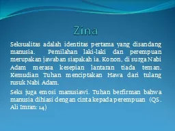 PPT-Zina Seksualitas adalah