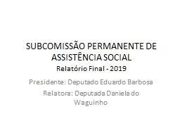 SUBCOMISSÃO PERMANENTE DE ASSISTÊNCIA SOCIAL