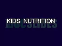 KIDS  NUTRITION