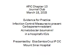 APIC Chapter 13  Journal Club