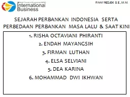 SEJARAH PERBANKAN INDONESIA SERTA PERBEDAAN PERBANKAN MASA LALU & SAAT KINI