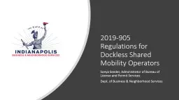 2019-905 Regulations for Dockless Shared Mobility Operators