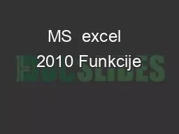 PPT-MS excel 2010 Funkcije