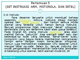 Pertemuan  5 (SET INSTRUKSI ARM, MOTOROLA, DAN INTEL)