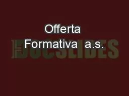 Offerta Formativa  a.s.