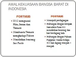 etar AWAL KEKUASAAN BANGSA BARAT DI INDONESIA