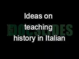Ideas on teaching history in Italian