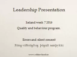 Leadership Presentation Iceland week 7 2016