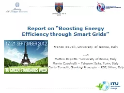 Report  on “Boosting Energy Efficiency through Smart Grids”
