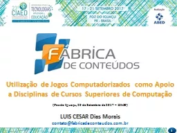 PPT-Utilização de Jogos Computadorizados como Apoio