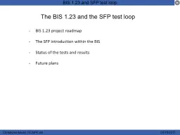 The BIS 1.23 and the SFP test loop