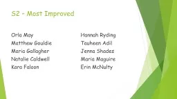 S2 –  Most Improved Orla May