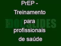 PrEP - Treinamento para profissionais de saúde