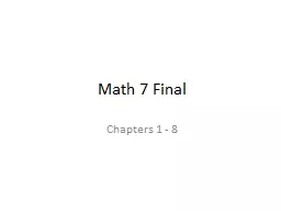 Math 7 Final Chapters 1 - 8