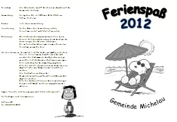 Gemeinde  Michelau Ferienspaß