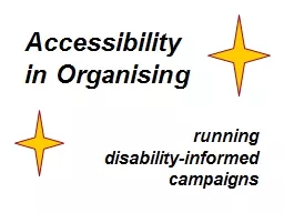 Accessibility in Organising
