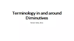 PPT-Terminology in and around Diminutives