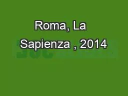 Roma, La  Sapienza , 2014