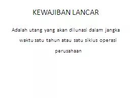 KEWAJIBAN LANCAR Adalah