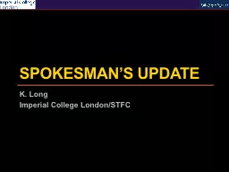 Spokesman’s update K. Long