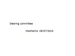 Steering committee  		 Mechanics 29/07/2015