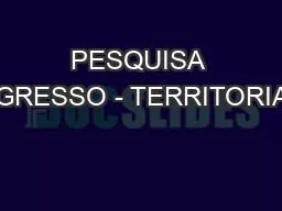 PESQUISA EGRESSO - TERRITORIAL