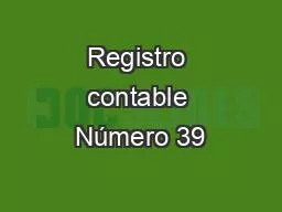 Registro contable Número 39