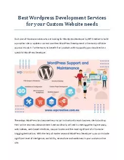 PDF-Best Wordpress Development Services for your Custom Website needs